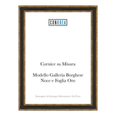 Cornice Classica su Misura - Modello Galleria Borghese Noce Foglia Oro